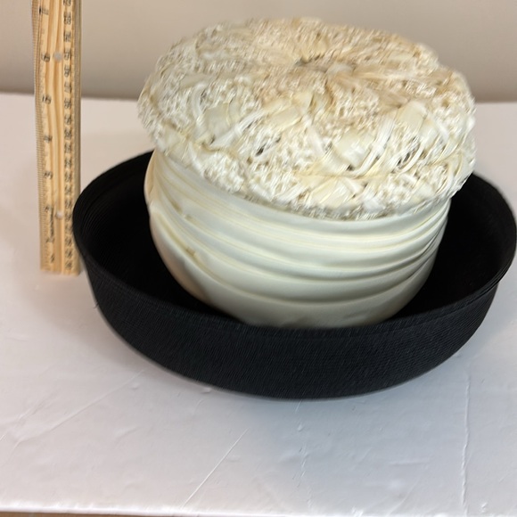 Vintage Black and Cream Woven High Top Bowlers Derby Hat Union Tag - Picture 12 of 14